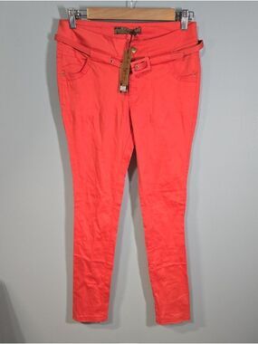 Lady Gaga Pants Women's 8 Light Coral Skinny Pants Belt Promo / Concert Merch ?